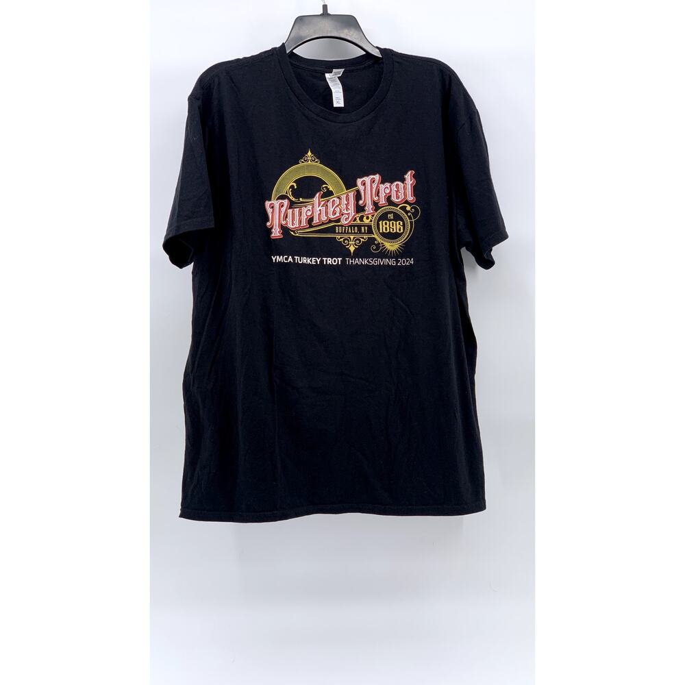 THREADFAST APPAREL Men's Black Epic Turkey Trot Graphic Crewneck T-Shirt SZ XL